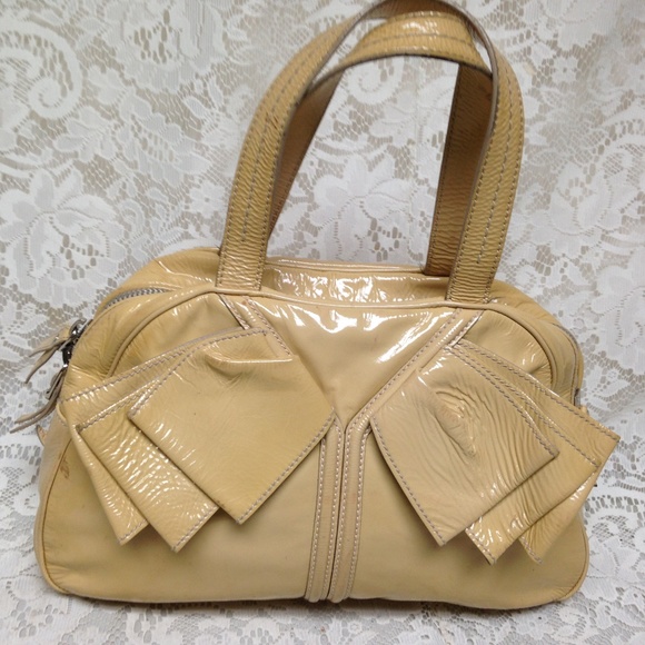 Yves Saint Laurent Yellow Patent Leather Handbag - Picture 1 of 8